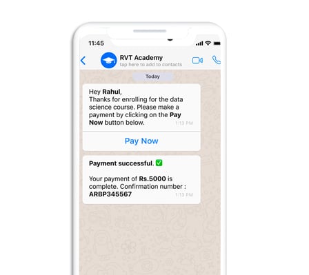 Payment on WhatsApp Commerce