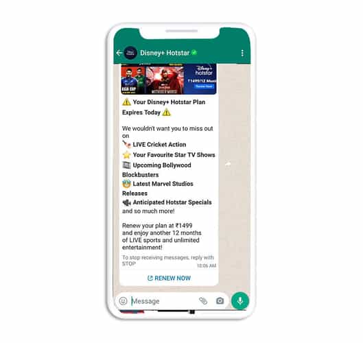 WhatsApp promotional messages