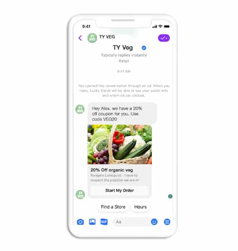 blogPromotions on Messenger chatbot Mockup creation 
