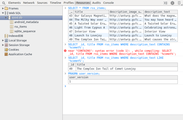 Persistent data inspection